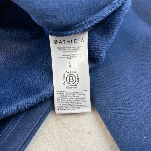 Athleta Cozy Karma Asym Womens Sz L Pullover Blue - Picture 6 of 11